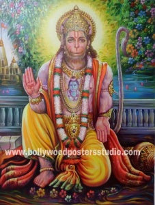 Original hand painted Hanuman ji on canvas