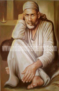 Sai baba oil portrait painting on canvas