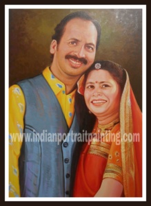 oil canvas couple portrait painting