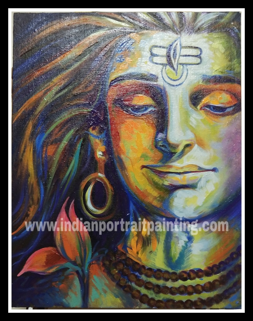 Creative Lord shiva modern art painting