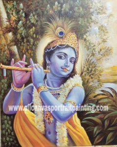 Krishna playing flute paintings