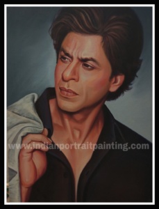 Hand painted portrait Shah rukh Khan