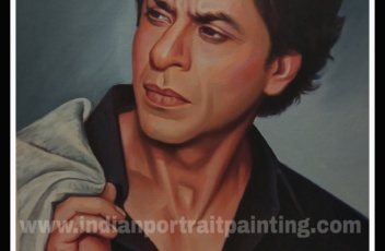 Hand painted portrait Shah rukh Khan