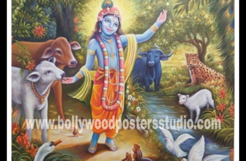 Canvas oil painting Krishna hand painted
